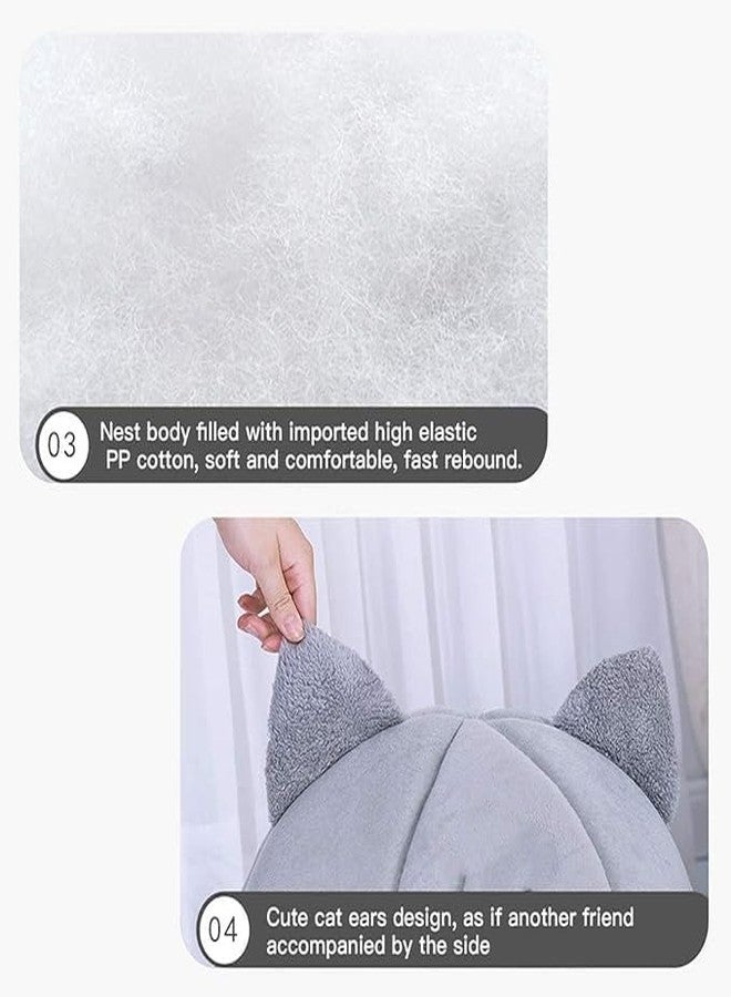 MIXEN Warm Cat Bed Cat Cave with Removable Washable Cushioned Pillow Kitten Nest Cute Cat Head Shape House for Cats Puppy Small Dogs - Image 4