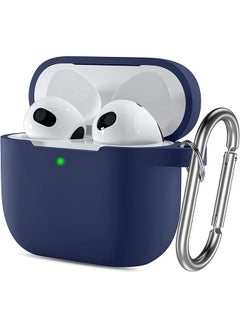Airpods 3 Case Cover With Keychain Full Body Protective Shockproof Cute Soft Silicone Compatible With Airpods 3Rd Generation Case For Women Men Front Led Visible Blue