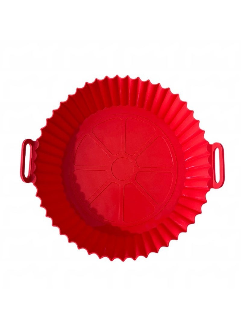 Genérico 2-Piece Air Fryer Silicone Pan Air Fryer Lined Round Baking Pan Suitable for Microwave Bakeware Reusable Air Fryer Accessories Silicone Cake Pan DIY Pizza Non-Stick Baking Pan Kitchen Baking Supplies  - Image 1