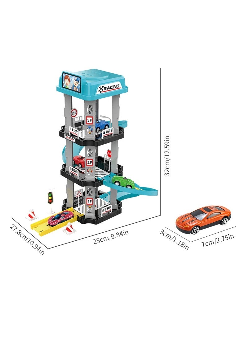 لحظة مرح لعبة مضمار ومنحدرات مع سيارات ومواقف - Image 3