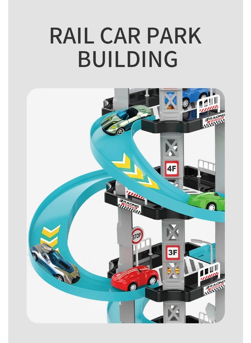 لحظة مرح لعبة مضمار ومنحدرات مع سيارات ومواقف - Image 4