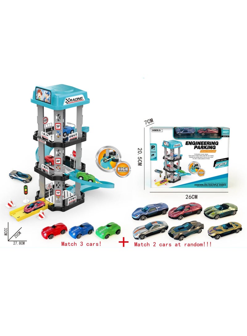 لحظة مرح لعبة مضمار ومنحدرات مع سيارات ومواقف - Image 2