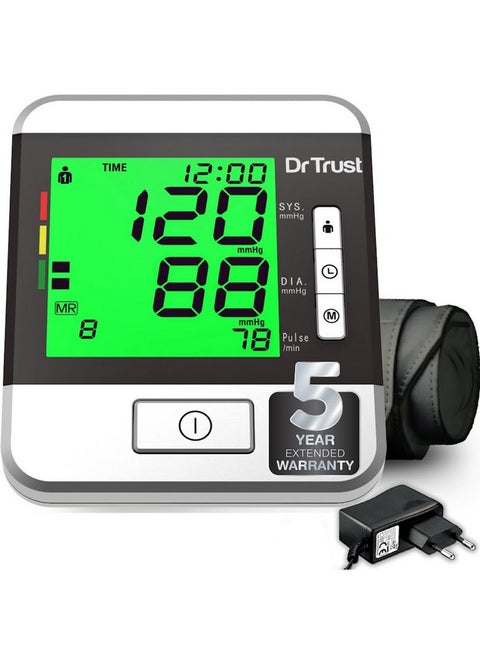 Dr Trust(USA) Goldline Talking Automatic Digital Bp Monitor Machine, 3 Color backlight (Includes Adapter, Carry Bag, Batteries)- 103