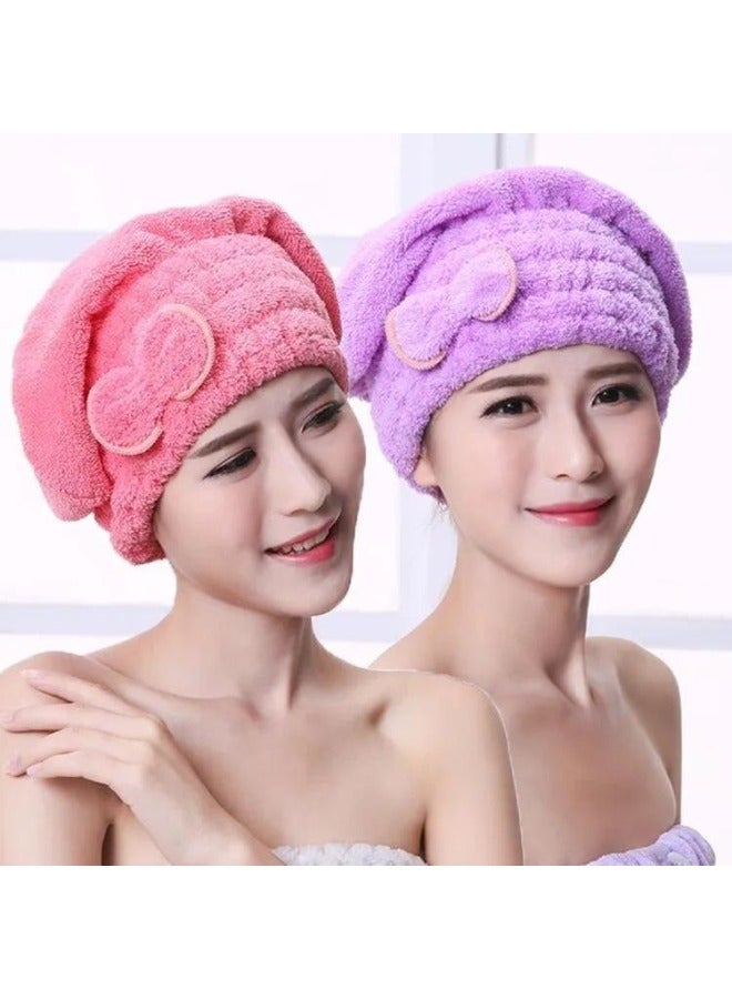 قبعات فعالة لتجفيف الشعر من الألياف الدقيقة - تجفيف سريع، حماية من أضرار الحرارة، وتصميم أنيق للشعر الرطب والشعر المجعد ومنشفة تجفيف الشعر متعدد الألوان - Image 1