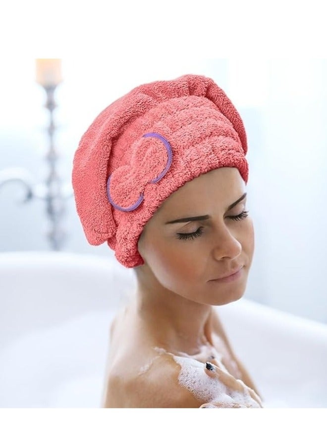 قبعات فعالة لتجفيف الشعر من الألياف الدقيقة - تجفيف سريع، حماية من أضرار الحرارة، وتصميم أنيق للشعر الرطب والشعر المجعد ومنشفة تجفيف الشعر متعدد الألوان - Image 5
