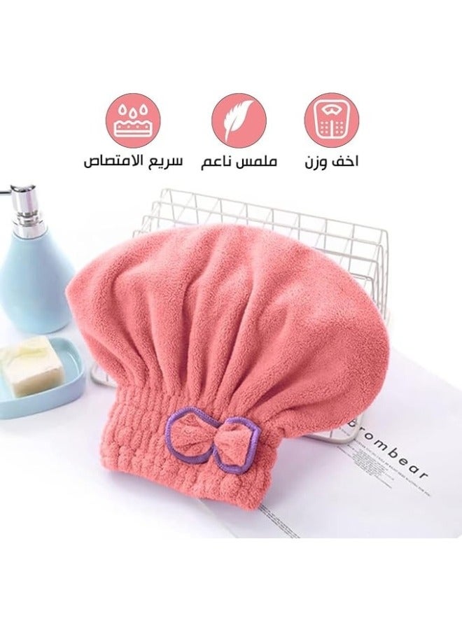 قبعات فعالة لتجفيف الشعر من الألياف الدقيقة - تجفيف سريع، حماية من أضرار الحرارة، وتصميم أنيق للشعر الرطب والشعر المجعد ومنشفة تجفيف الشعر متعدد الألوان - Image 3