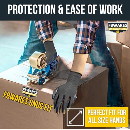 F8WARES 5 Pair Latex Coated Safety Gloves for Men Industrial Gloves - Cut Resistant Working Gloves for Men & Women for Home,Mechanical,Construction,Gardening Work Use - Multipurpose Cotton hand gloves - Image 5
