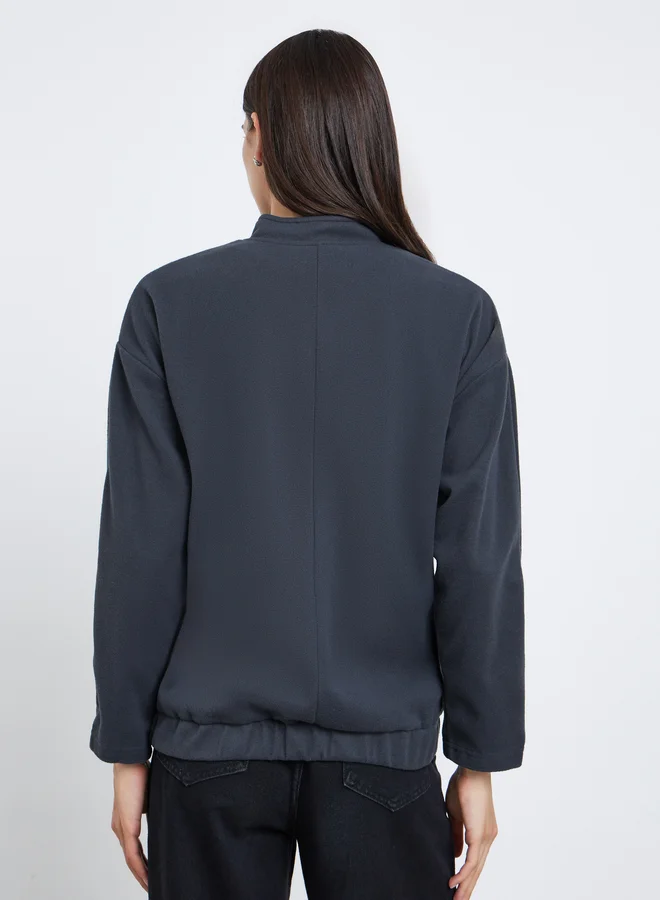 Take Two Take Two Women Grey Solid Utility Jacket