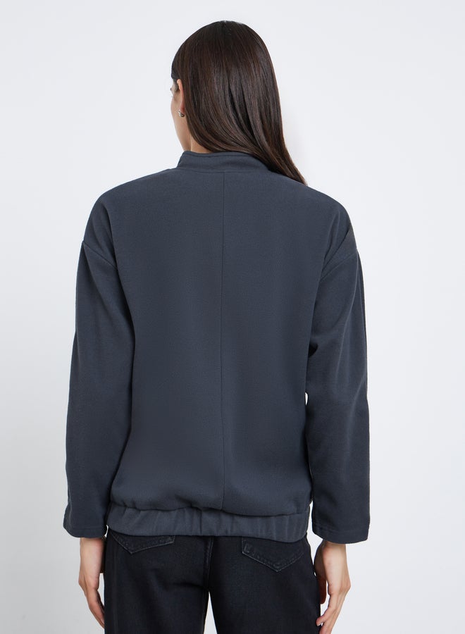 Take Two Women Grey Solid Utility Jacket - Image 5