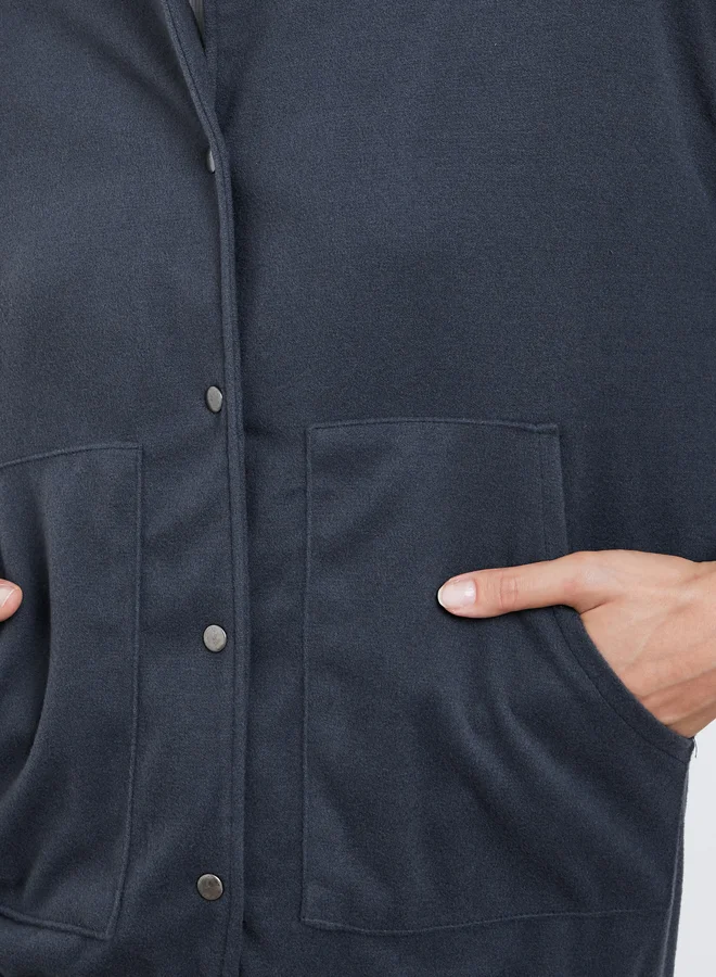 Take Two Take Two Women Grey Solid Utility Jacket