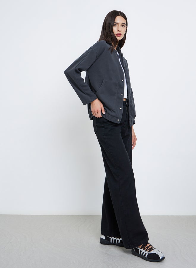 Take Two Women Grey Solid Utility Jacket - Image 2