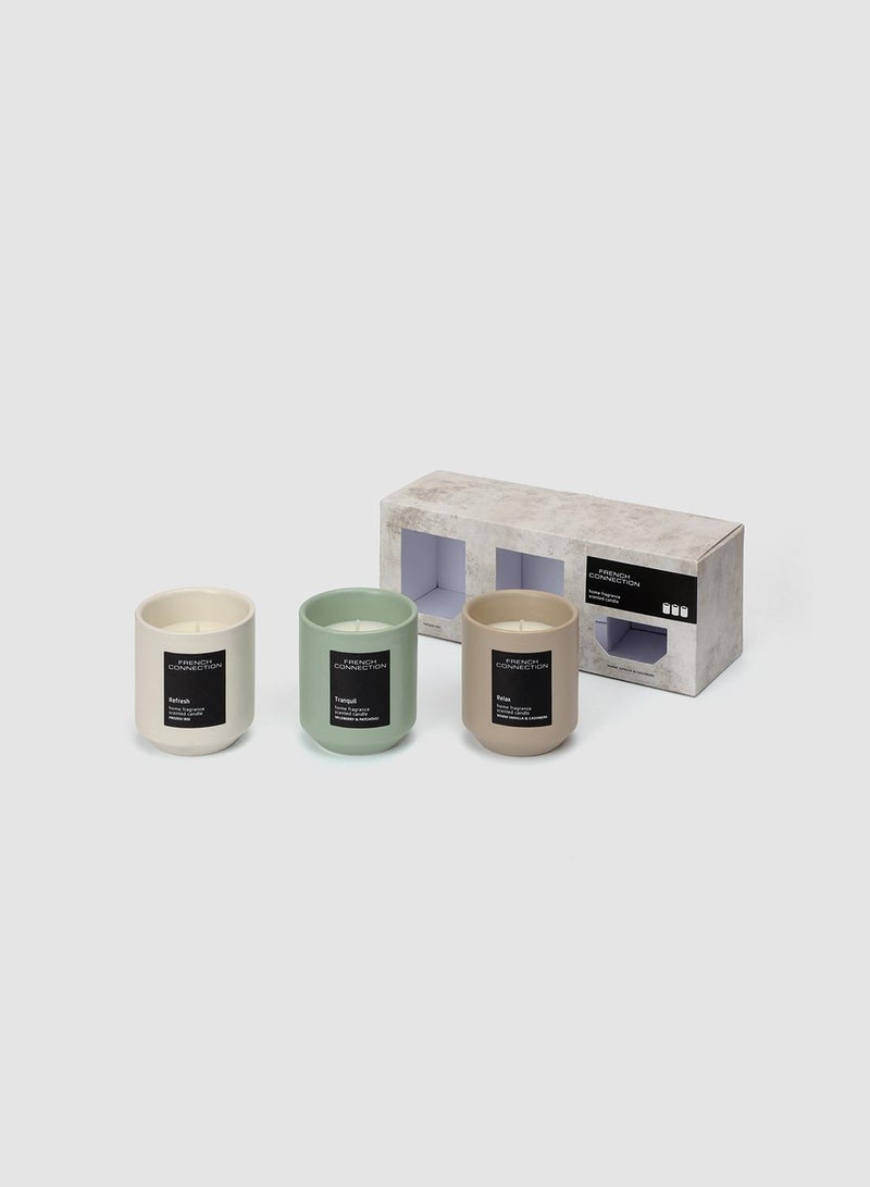 French Connection Stone range Trio of Candles Gift Set 3 X 140G - Image 4