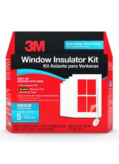 3M 3M Indoor Window Insulation, Insulator Kit for 5 Windows 3ft x 5ft, Keeps Cold Air Out and Warm Air In, Includes Heat Shrink Window Film and Scotch Window Film Mounting Tape (2141W-6)  - Image 1