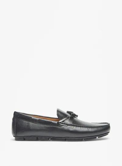 LBL by Shoexpress Men Textured Slip-On Moccasins with Bow Detail