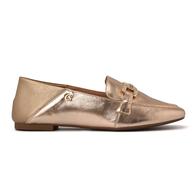 Gold Crystal Loafers