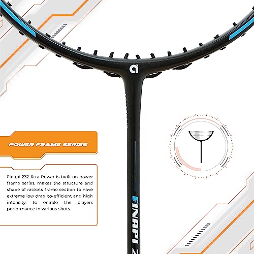 Apacs Finapi 232 Xtra Power (40LBS, 100% Top Grade UHM Japanese Graphite) Extra Strong Professional Unstrung Badminton Racket with Free Full Cover (Blue) - Image 2