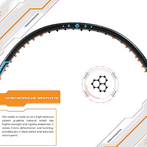 Apacs Finapi 232 Xtra Power (40LBS, 100% Top Grade UHM Japanese Graphite) Extra Strong Professional Unstrung Badminton Racket with Free Full Cover (Blue) - Image 3