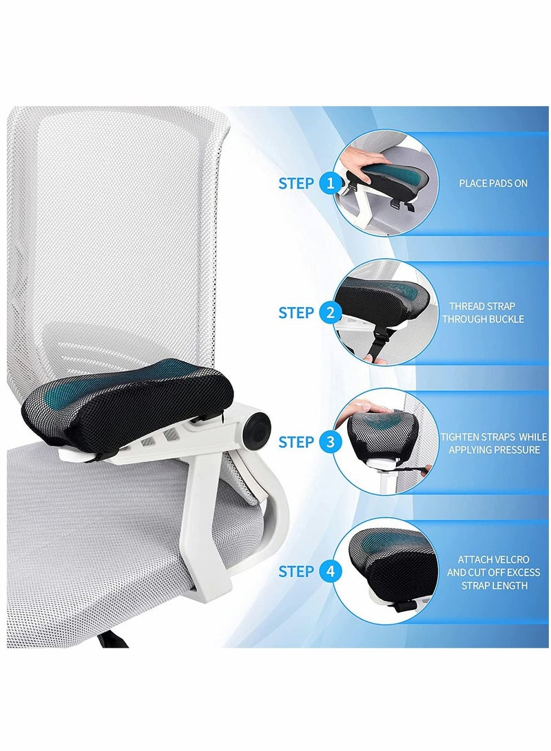 SYOSI Ergonomic Armrest Pads, Office Chair Arm Rest Cover Pillow, Elbow Support Cushion, for Computer, Gaming, Desk Chairs (Set of 2) - Image 2