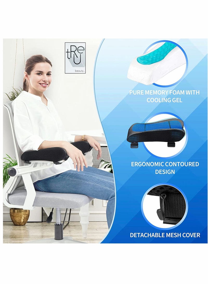 SYOSI Ergonomic Armrest Pads, Office Chair Arm Rest Cover Pillow, Elbow Support Cushion, for Computer, Gaming, Desk Chairs (Set of 2) - Image 4