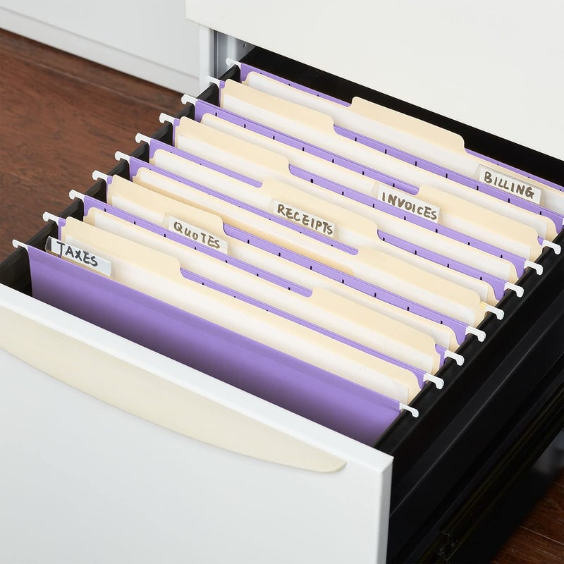 Staples مجلدات الملفات المعلقة Staples 419200 بحجم خطاب 5 علامات لون بنفسجي 25/علبة (419200) - Image 4