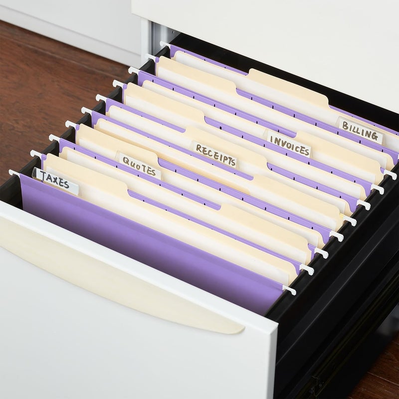 Staples مجلدات الملفات المعلقة Staples 419200 بحجم خطاب 5 علامات لون بنفسجي 25/علبة (419200) - Image 5