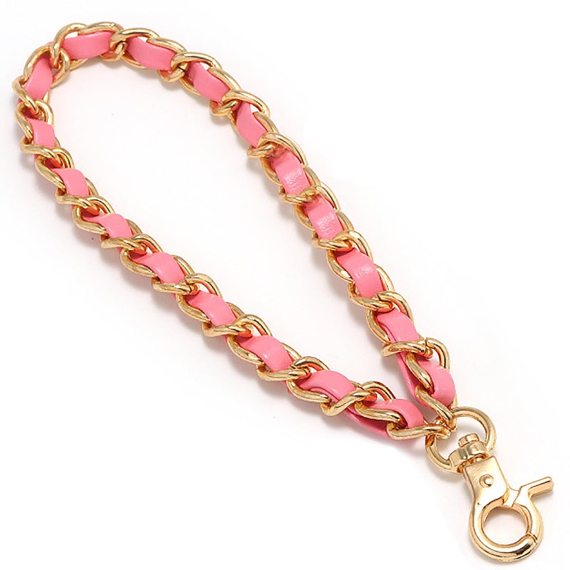 TENOC Metal Phone Wrist Strap, Universal Cellphone Lanyard with Tether Tab,Hands-Free Wristlet Bracelet, Anti Theft Phone Chain for Women, Pink - Image 1