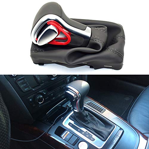 Cakievro Gear Shift Knob Auto Automatic Leather Chrome for Audi A6 A7 A3 A4 A5 A6 c6 Q7 Q5 2009 2010 2011 2012 2014 4G1 713 139 R (Black) - Image 3