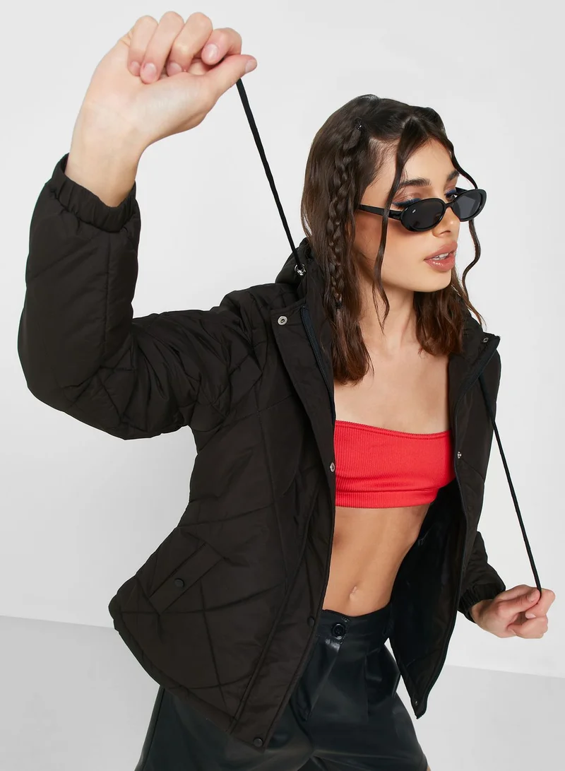 Urban Minx Urban Minx Urban Minx Classic Padded Jacket With Hood