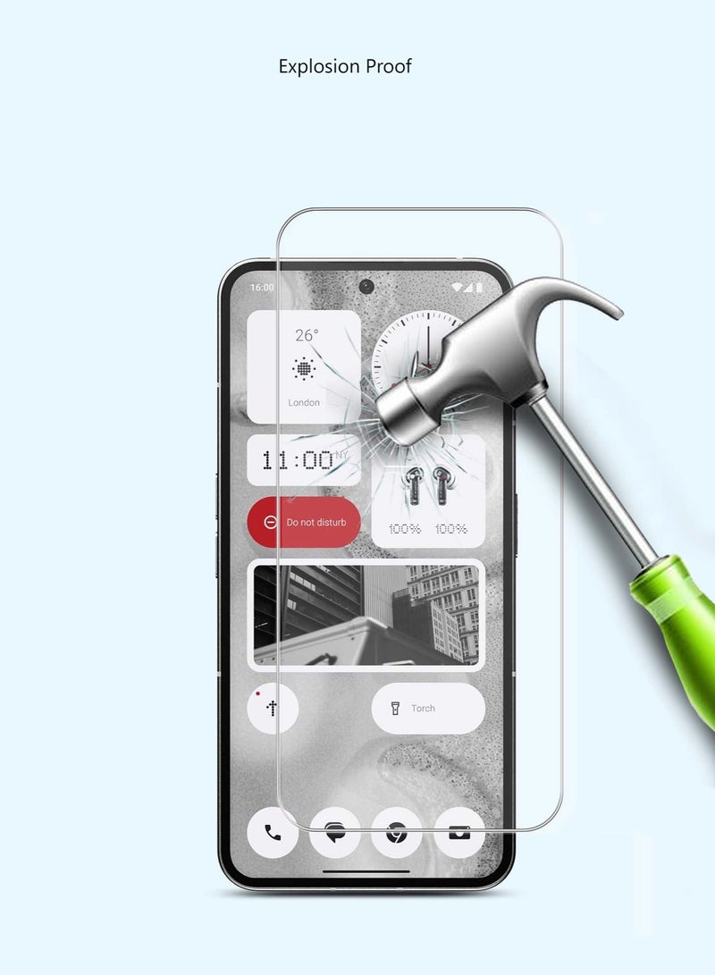 Techie 2 Pieces HD Tempered Glass Screen Protector for Nothing Phone 2 - Anti Reflection Anti Bubbles 9H Hardness 0.33 mm Rounded Edges Easy Installation - Image 5