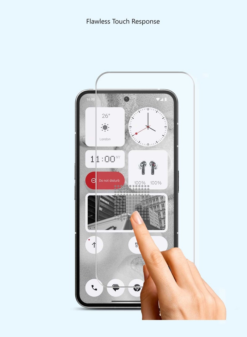 Techie 2 Pieces HD Tempered Glass Screen Protector for Nothing Phone 2 - Anti Reflection Anti Bubbles 9H Hardness 0.33 mm Rounded Edges Easy Installation - Image 4