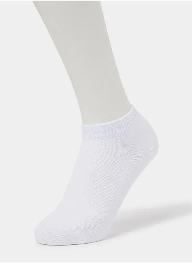 Styli Pack of 5 Solid Rib Shoe Liner Socks
