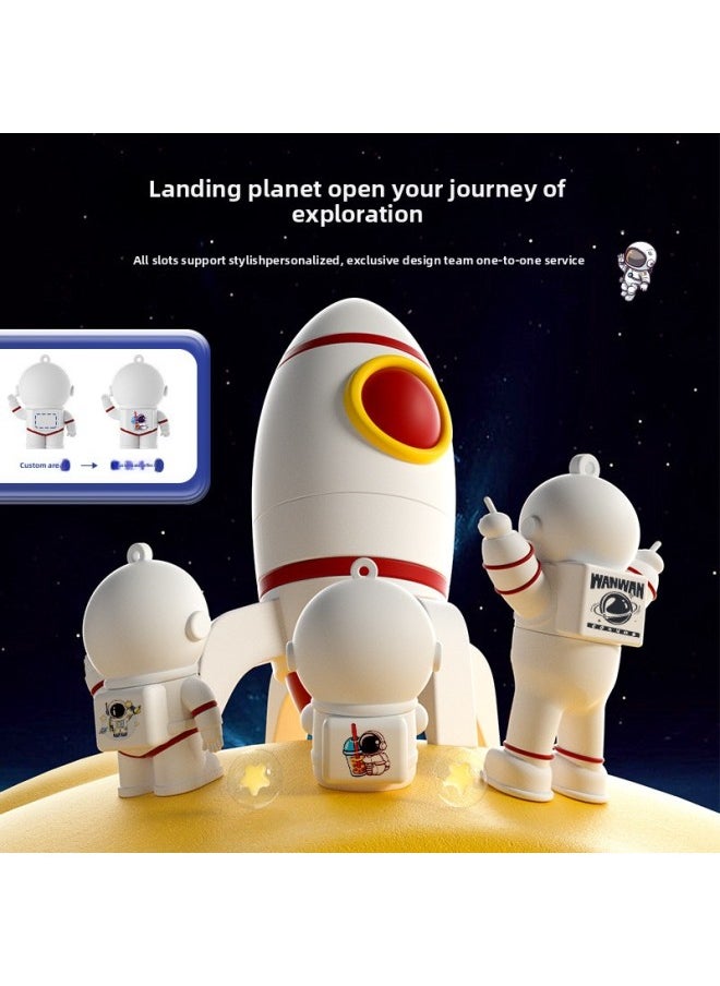 Generic - Private Model U Disk Creative Astronaut Spaceman Large Capacity Mobile Phone USB Flash Disk Cultural And Creative Exhibition Activity Gift U Disk-Color:Explorer Number + Type-c Transfer Interface-Capacity:32GB - Image 1