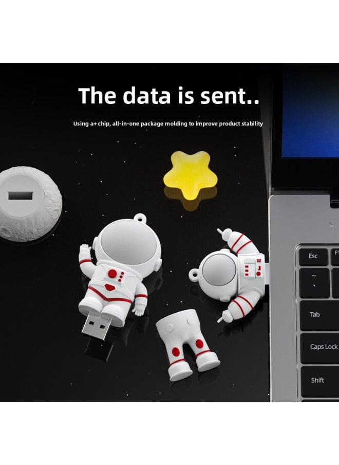 Generic - Private Model U Disk Creative Astronaut Spaceman Large Capacity Mobile Phone USB Flash Disk Cultural And Creative Exhibition Activity Gift U Disk-Color:Explorer Number + Type-c Transfer Interface-Capacity:32GB - Image 1