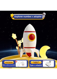 Private Model U Disk Creative Astronaut Spaceman Large Capacity Mobile Phone USB Flash Disk Cultural And Creative Exhibition Activity Gift U Disk-Color:Explorer Number + Type-c Transfer Interface-Capacity:32GB