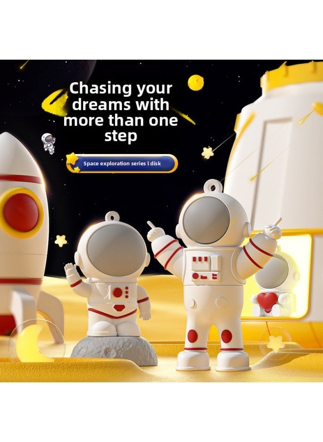 Generic - Private Model U Disk Creative Astronaut Spaceman Large Capacity Mobile Phone USB Flash Disk Cultural And Creative Exhibition Activity Gift U Disk-Color:Explorer Number + Type-c Transfer Interface-Capacity:32GB - Image 1
