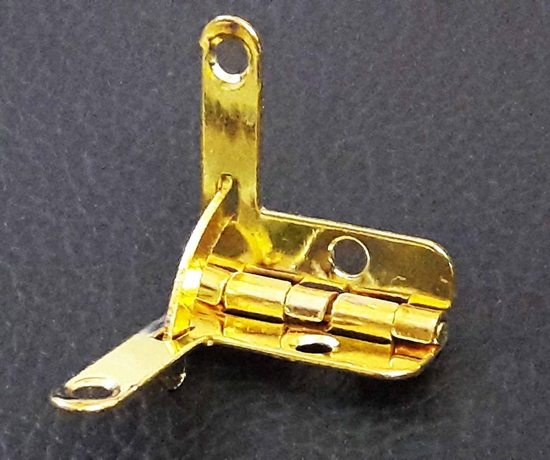 Teclican Golden Color 90 Degree Folding Support Hinge Jewelry Small Box Quadrant Hinge for Jewelry Wine Wooden Box Size 22 x 26mm087x 1inchLW Pack of 4  - Image 4
