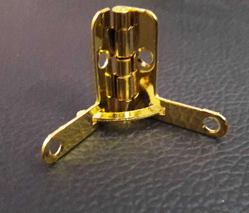 Teclican Golden Color 90 Degree Folding Support Hinge Jewelry Small Box Quadrant Hinge for Jewelry Wine Wooden Box Size 22 x 26mm087x 1inchLW Pack of 4  - Image 2