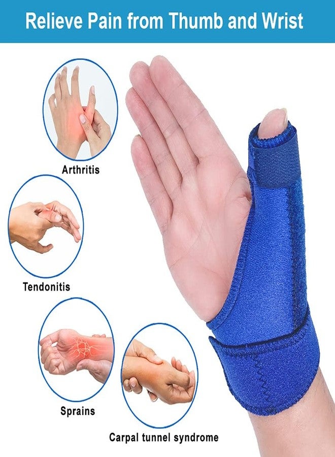 KUDIZE Thumb Brace Thumb Spica Splint Stabilizer for Pain Sprains Arthritis Tendonitis Carpal Tunnel & Trigger Finger - Immobilizer Wrist Strap - Right Hand Or Left Hand - Universal (Blue) - Image 4