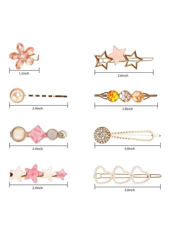 Aliza - 8 Pcs Korean Style Pearl Barrettes Women - Image 1