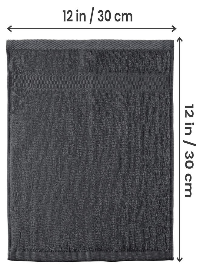 Utopia Towels Premium Washcloth Set (30 x 30 CM) 100% Cotton Face Cloths, Highly Absorbent and Soft Feel Fingertip Towels (12-Pack) (Gray) - Image 2