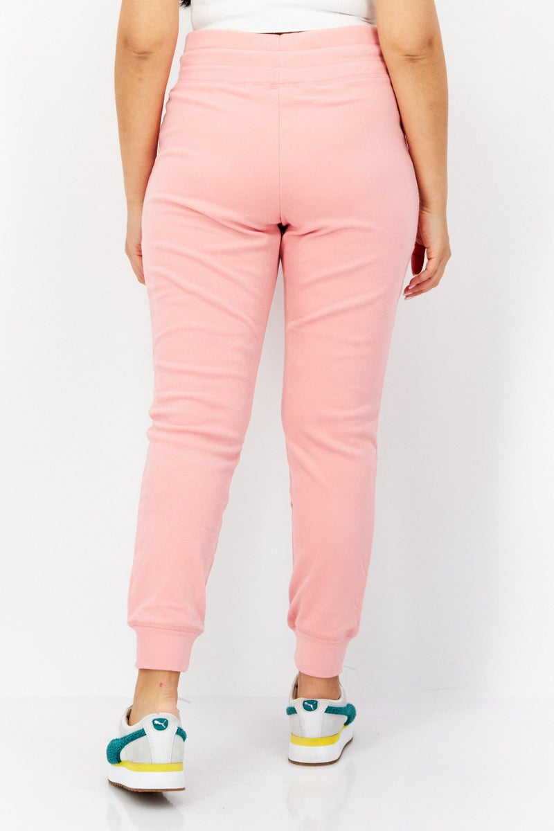 Bearpaw Women Plain Drawstring Sweatpants, Pink  - Image 3