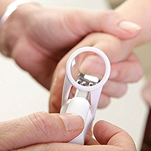LAFILLETTE Nail Clipper with Magnifier Glass for Babies Children in Pink Color - Image 4