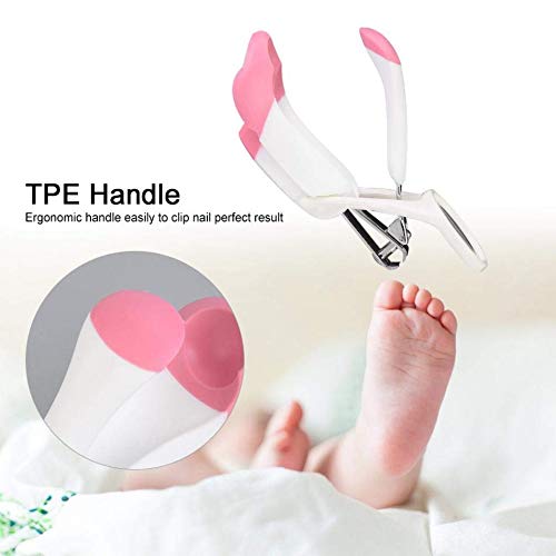 LAFILLETTE Nail Clipper with Magnifier Glass for Babies Children in Pink Color - Image 2