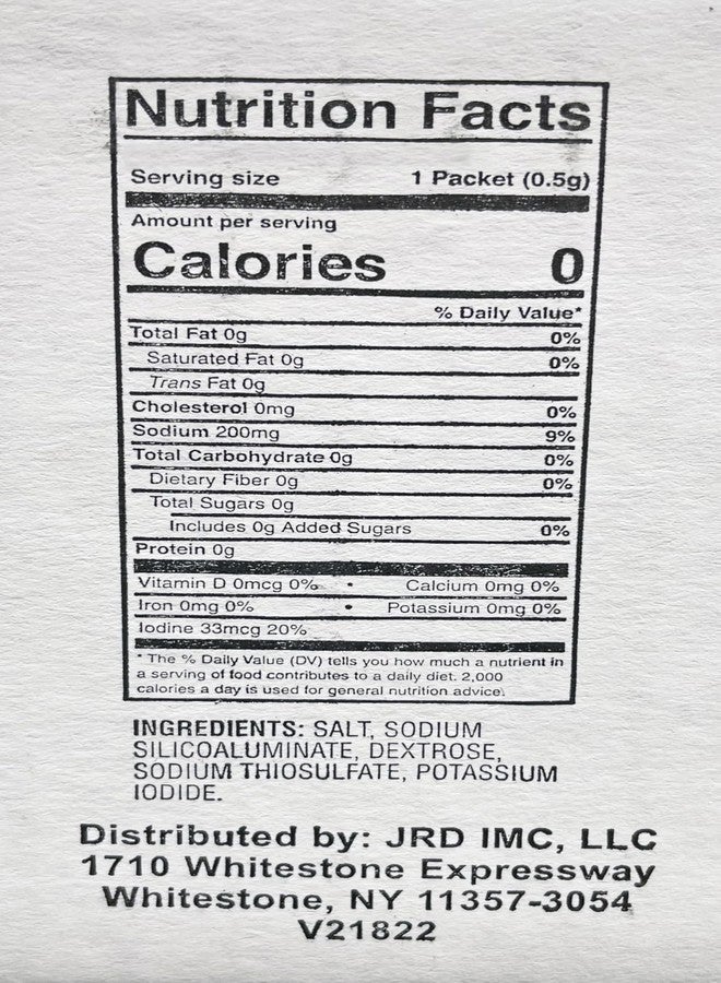 Chef's Quality Individual Salt Packets - Portable Salt Packets - OU-Kosher (1000 Salt Packets) - Image 4