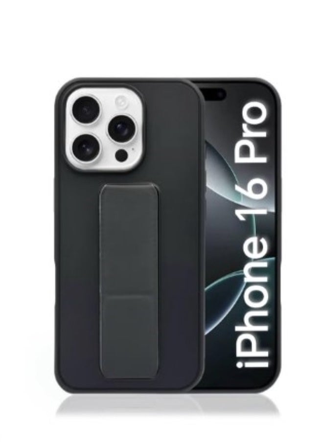 Generic - Case Cover For Apple iPhone 16 Pro With Magnetic Hand Grip 3 in 1 Black - Image 1
