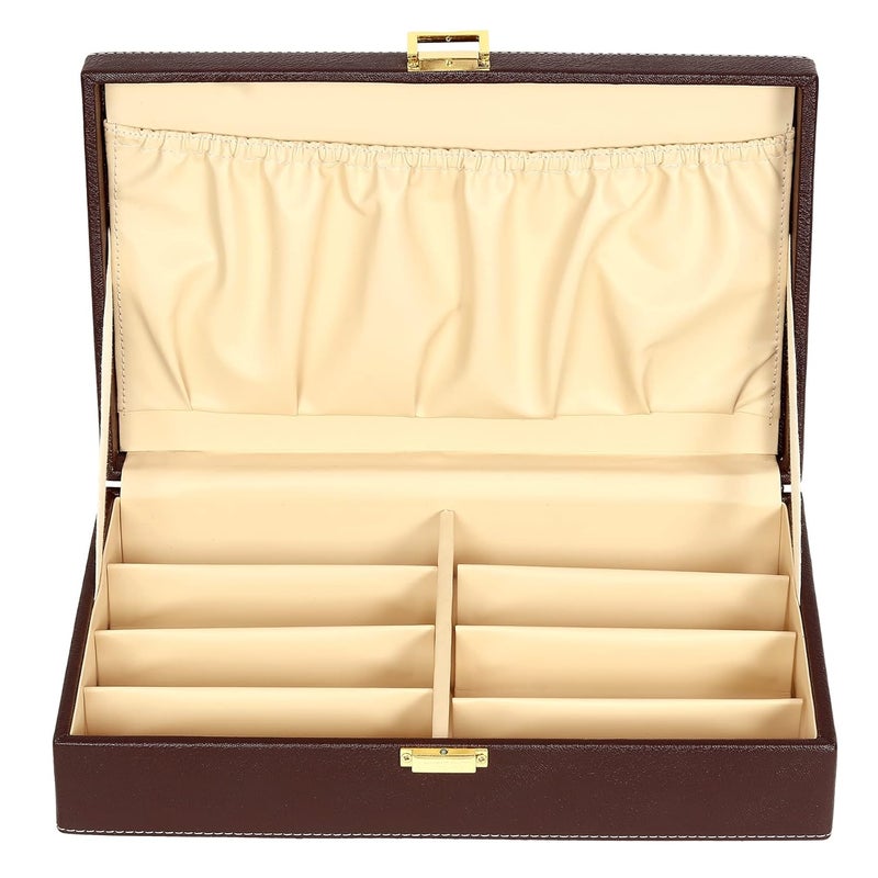 Hard Craft Sunglass Case - 8 Slots PU Leather Eyewear Goggles Box Organizer for Men and Women Collection - Image 5
