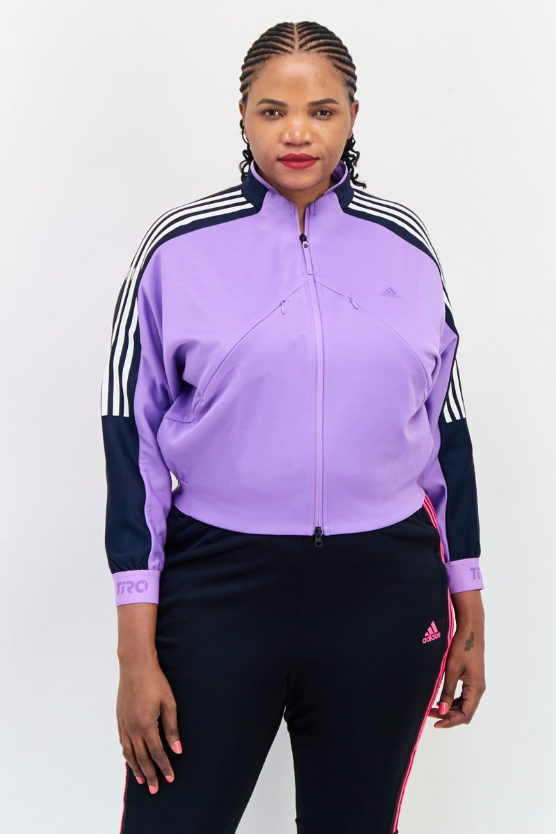 Adidas Women Sportswear Fit Long Sleeves Training Jacket, Purple - Image 1
