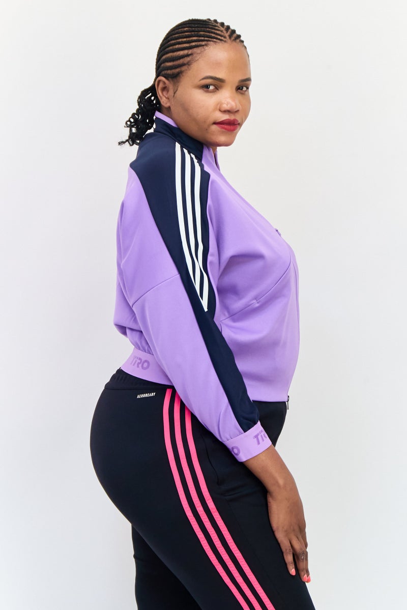 Adidas Women Sportswear Fit Long Sleeves Training Jacket, Purple - Image 2