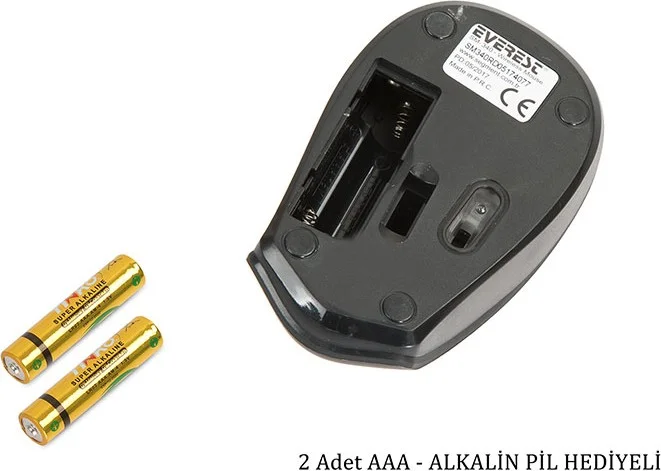 ايفرست SM-340 Green Usb 3D Optical Super Quiet Alkaline Battery Wireless Mouse
