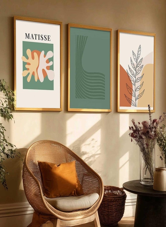 HOTHOUSE Boho Painting Home Decorative Wall Art poster With Frame For Living Room Hotel Wall Decor Digital Reprint Set of 3 (13X17 inch) - Image 3